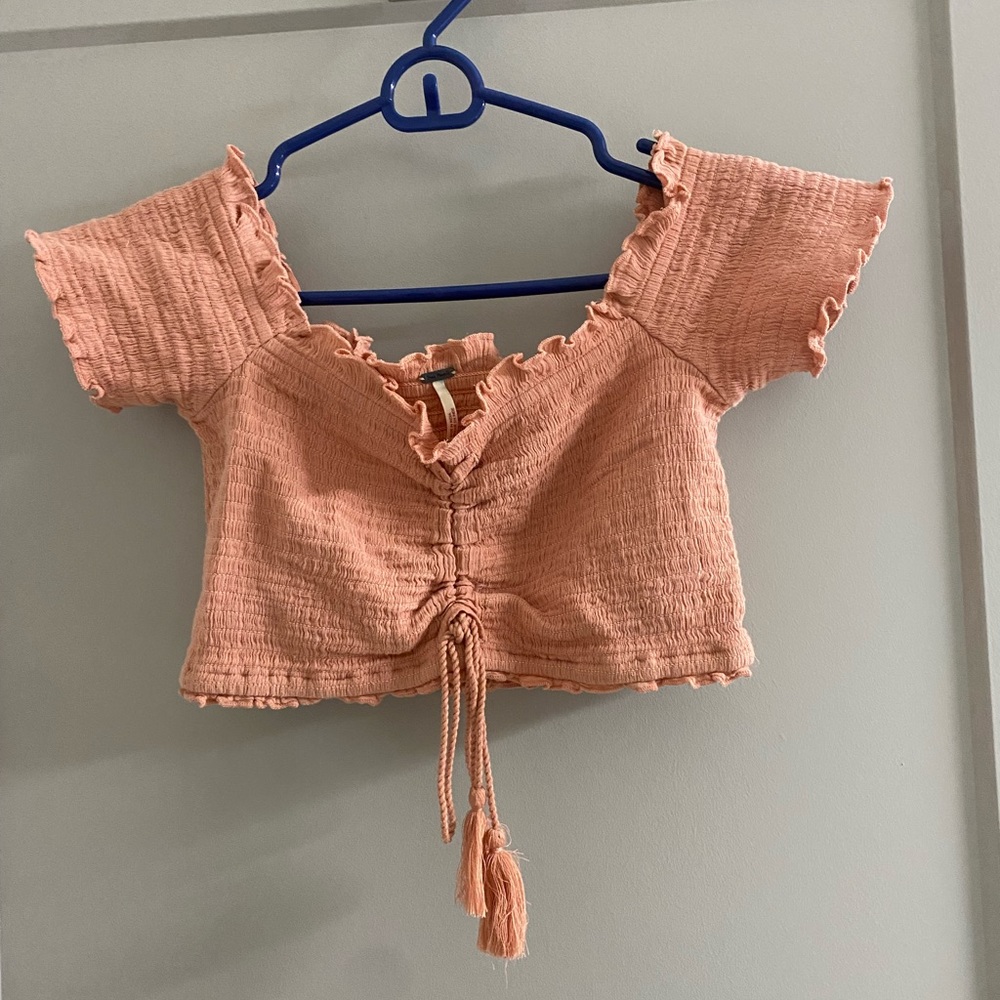 Free people pink crop top